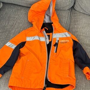 London Fog Kids Raincoat in Orange and Navy baby boys